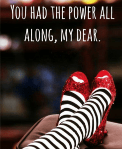 You have the power **Screenshot taken with an Android phone. The Gaff Blog does not own this image** Dorothy's red slippers.